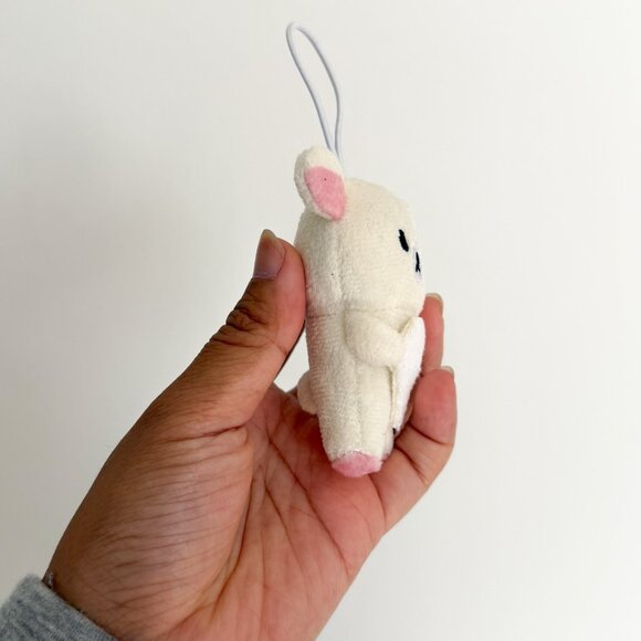 San-X Korilakkuma Mini Plush WHite Bear Heart Bag Charm 3" - Picture 2 of 5